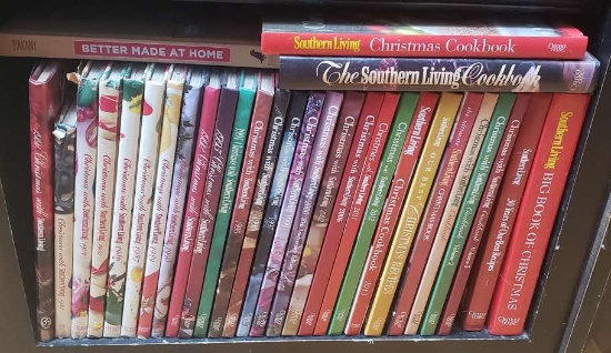Large Lot of Vintage Southern Living Christmas Cookbooks