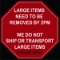 WE DO NOT TRANSPORT/SHIP LARGE ITEMS OR LARGE LOTS