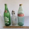 Vintage Bottle Lot, Embossed Citrate, 7 UP, Coca Cola