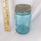 Vintage Ball Perfect Mason Blue Pint Size Jar with Zinc Lid