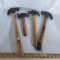 Lot of Vintage Wood Handle Hammers, Including Craftsman