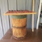 Vintage Wood Barrel with Homemade Checkerboard Top