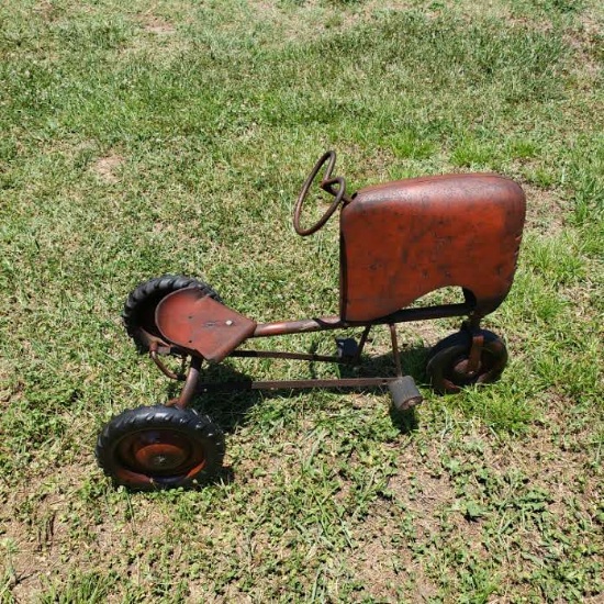 Antique Metal Ride On Pedal Tractor, Firestone Tires