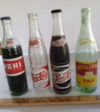Lot of 4 Vintage 10-12 Oz Beverage Bottles