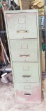 Vintage Army Green 4 Drawer Metal Filing Cabinet