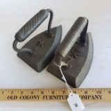 Lot of 2 Vintage Cast Iron Sad Irons - #6 & 7