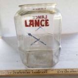 Vintage Lance Large Glass General Store Jar with Embossed Bottom