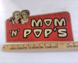 Vintage Plastic Mom ‘N’ Pops Sign