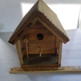 Vintage Adorable Wood Cabin Birdhouse