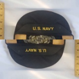 WW2 US Navy Sailors Blue and Black Flat Hat with Band