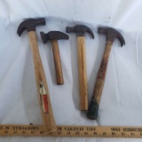 Lot of Vintage Wood Handle Hammers, Including Craftsman