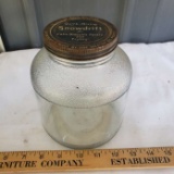 Vintage Snowdrift Glass Jar with Original Lid