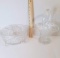 Glass Footed Pressed Glass Bowl & Basket