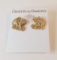 Adorable Gold Tone Elephant Earrings on Card