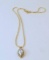 Gold Tone Necklace with Clear Stone