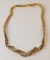 Gold Tone Choker with Clear & Black Stones