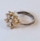 Pretty Silver Tone Ring with Clear Stones - Size 7