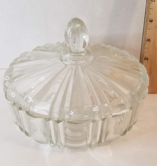 Pretty Glass Candy Dish with Lid