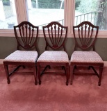 Lot of 3 Mahogany Shield Back Chairs with Tapestry Seats