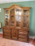 2 pc Wooden China Cabinet