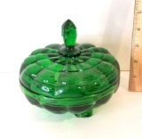 Lidded & Footed Glass Candy Bowl