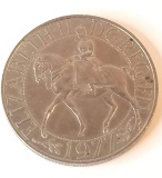 1977 British Crown coin Queen Elizabeth II Silver Jubilee