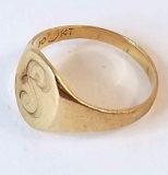 10K Gold Ring with Engraved “S”
