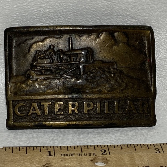 Vintage Brass Caterpillar Belt Buckle