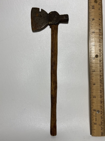 Small Primitive Handmade Ax with Wooden Handle