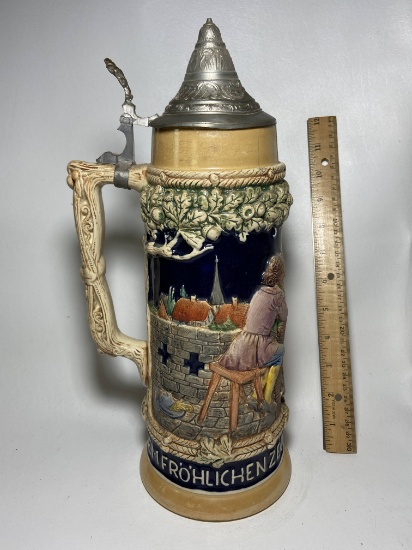 Awesome Vintage 14” German Stein with Lid