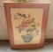 Floral Bird Print in Ornate Gilt Frame