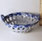 Andrea by Sadek Blue & White Porcelain Basket