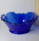Beautiful Cobalt Glass Double Handled Bowl
