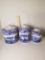 3 Spode Canisters w/ Lids – Blue & White Oriental Design