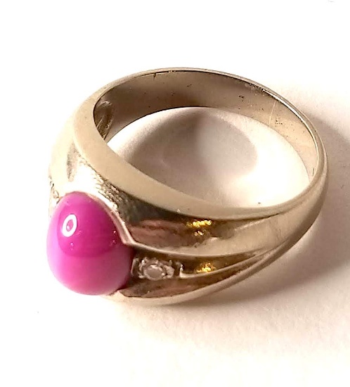 10K Gold Ring with Pink Stone