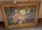 Floral Print with Ornate Gilt Frame