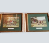 Pair of Framed & Matted English Hunting Scenes 