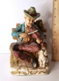 Porcelain Man with Fiddle Figurine