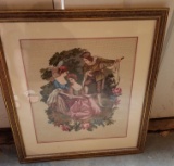 Framed Victorian Style Needlepoint