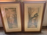 Pair of Prints in Wooden Frames