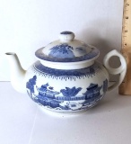 Blue & White Porcelain Oriental Style Teapot