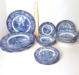 Lot of Ironstone Monticello Liberty Blue Dinnerware