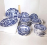 Large Lot of Spode Blue & White Italian Dinnerware