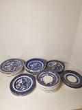 Lot – Blue Willow China Plates – Walker Ohio Maker Mark