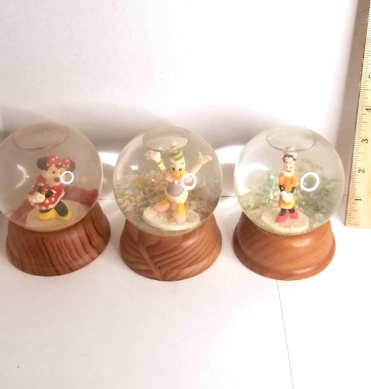 Lot of 3 Disney Collectible Snow Globes