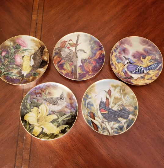 Lot of 5 Collectible "Songbirds of the South" Plates