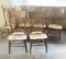 Lot - Six Vintage Oak Spindle & Pressed Back Dining Room Chairs