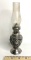 Miniature Metal Oil Lamp with Embossed Floral Design