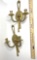 Pair of Brass Tone Candle Wall Sconces