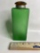 Vintage Green Glass Bottle with Lid